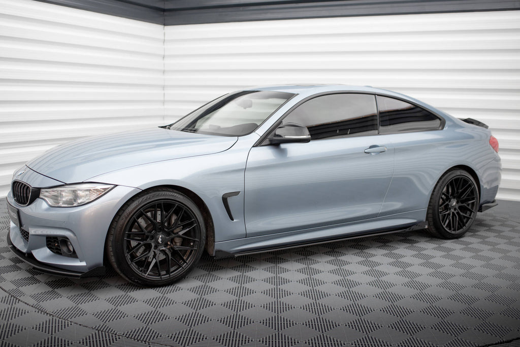 Maxton Design Seitenschweller Flaps passend für BMW 4er Coupe / Gran Coupe / Cabrio M-Paket F32 / F36 / F33 schwarz Hochglanz
