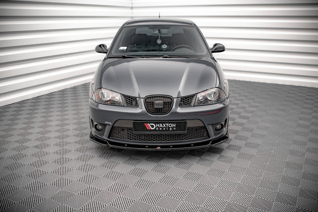 Maxton Design Street+ Spoilerlippe Front Ansatz V.2 passend für Seat Ibiza Cupra Mk3 schwarz Hochglanz