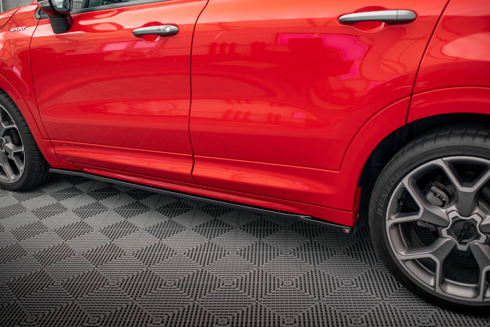 Maxton Design Street+ Seitenschweller Leisten passend für Fiat 500X Sport Mk1 Facelift schwarz Hochglanz