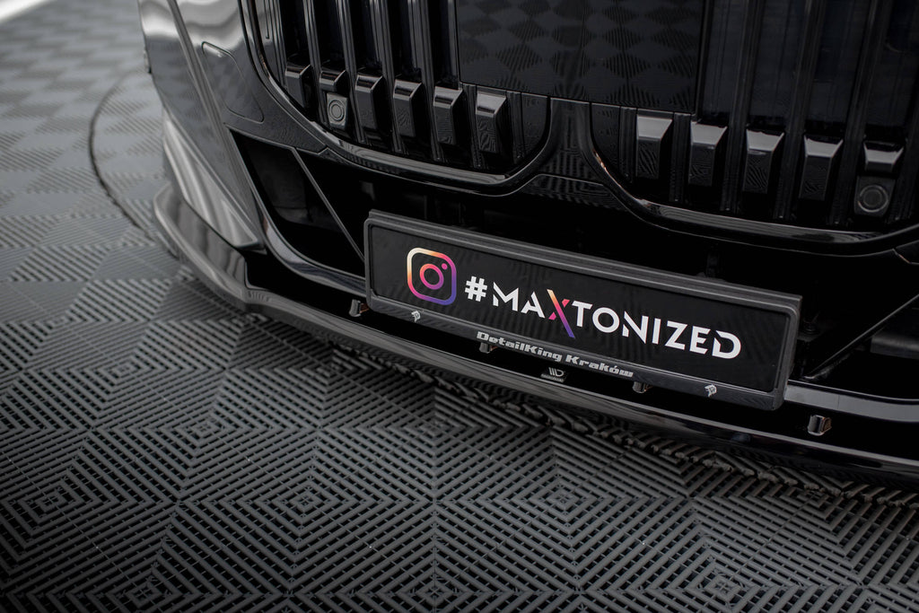 Maxton Design Street+ Spoilerlippe Front Ansatz V.1 passend für BMW 7 M-Paket / M760e / i7 M-Paket G70 schwarz Hochglanz