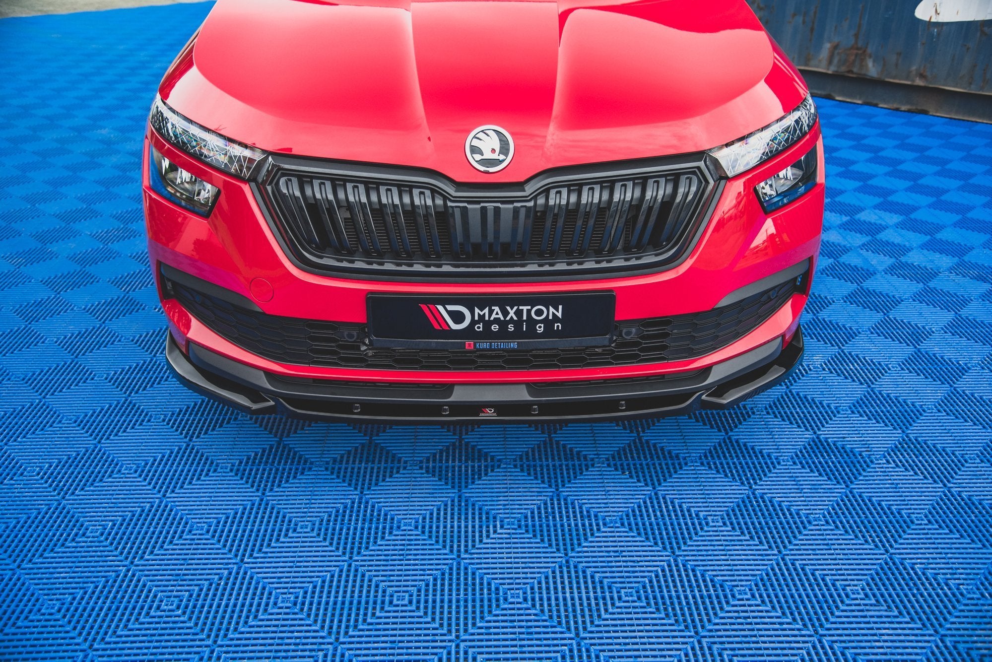 Maxton Design Street+ Spoilerlippe Front Ansatz V.1 passend für Skoda Kamiq Mk1 schwarz Hochglanz