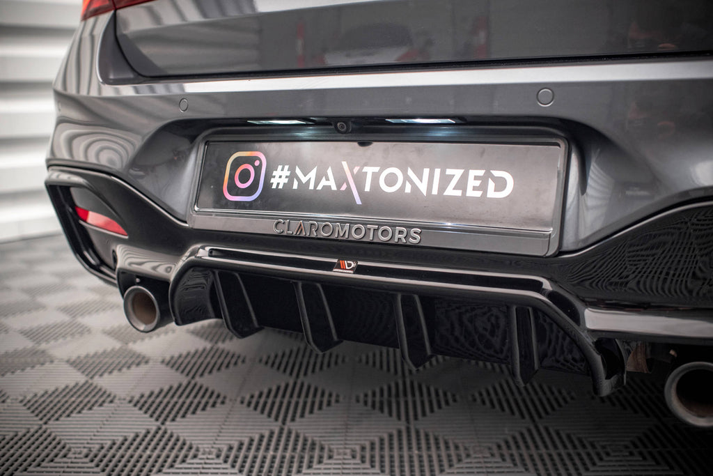 Maxton Design Diffusor Heck Ansatz passend für Bmw 1 F20/ F21 Facelift M-Power schwarz Hochglanz