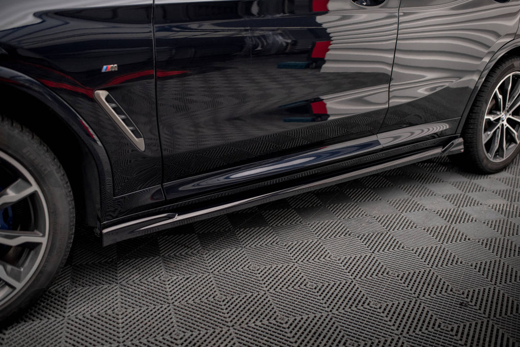 Maxton Design Street+ Seitenschweller Leisten V.2 passend für BMW X4 M-Paket G02 schwarz Hochglanz