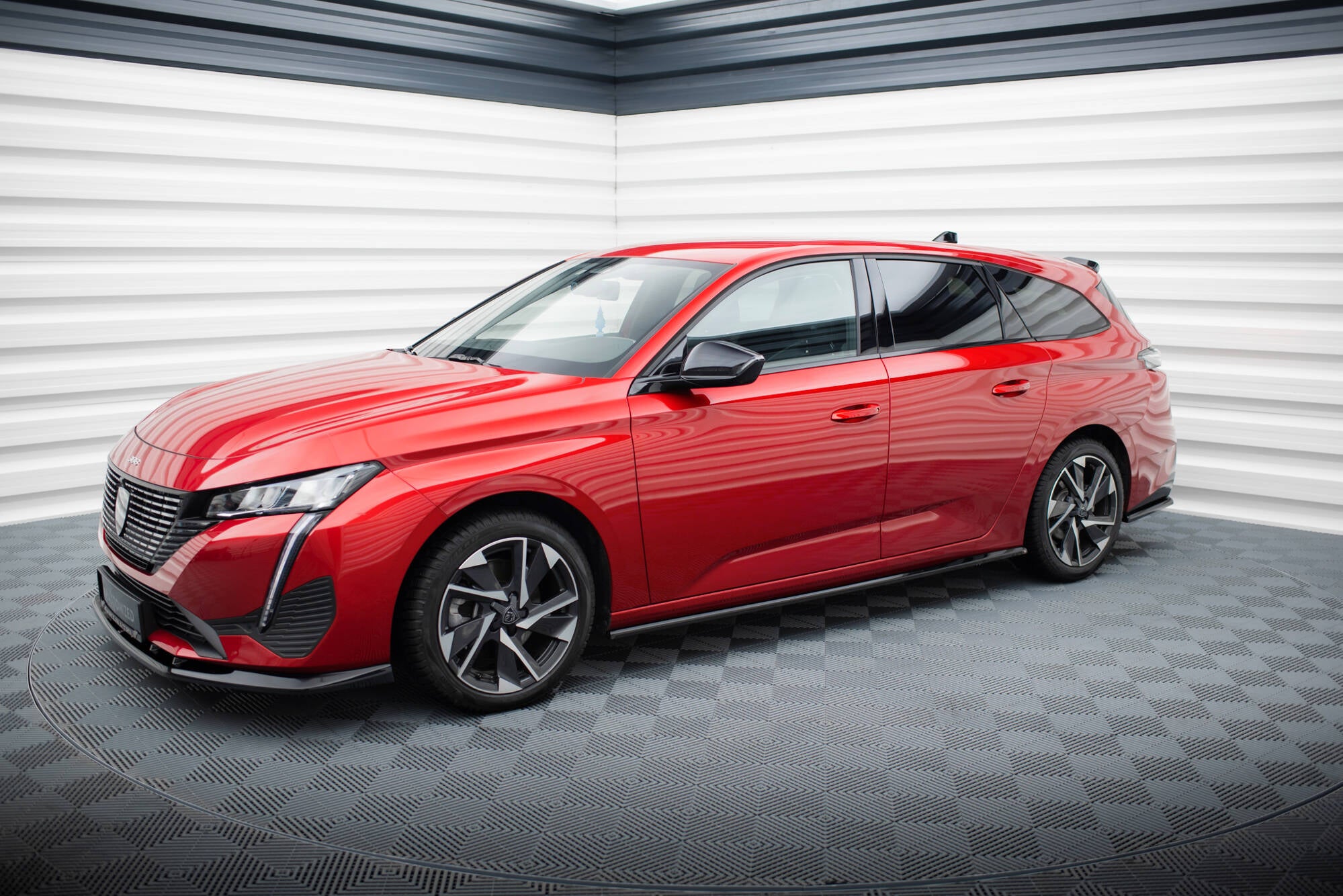 Maxton Design Street+ Seitenschweller Leisten passend für Peugeot 308 SW Mk3 schwarz Hochglanz