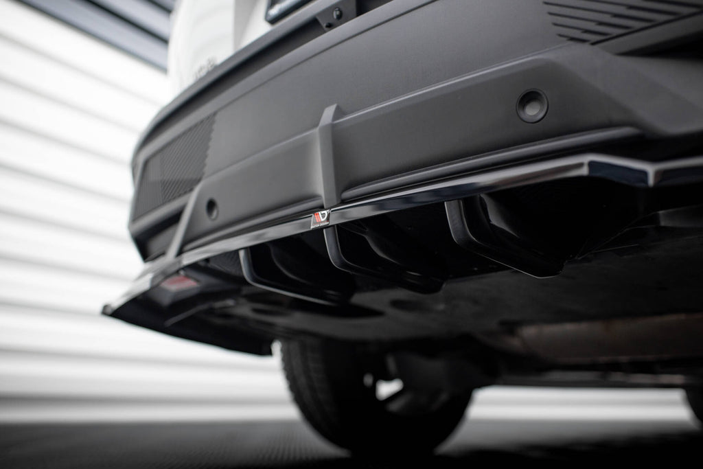 Maxton Design Street+ Mittlerer Diffusor RACE passend für Peugeot 408 Mk1 schwarz Hochglanz