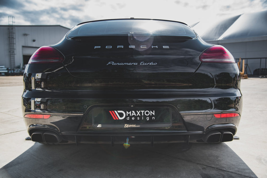 Maxton Design Diffusor Heck Ansatz passend für Porsche Panamera Turbo 970 Facelift schwarz Hochglanz