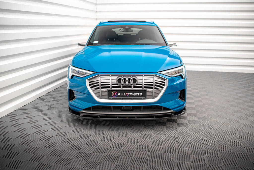 Maxton Design Street+ Spoilerlippe Front Ansatz V.2 passend für Audi e-tron schwarz Hochglanz