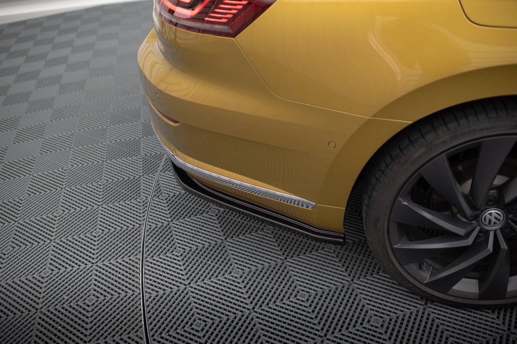 Maxton Design Heck Ansatz Flaps Diffusor passend für VW Arteon R-Line Limousine / Shooting Brake Mk1 schwarz Hochglanz