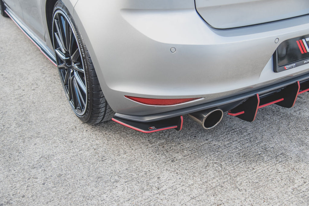 Maxton Design Street Pro Heck Ansatz Flaps Diffusor passend für L + R V.1 VW Golf 7 GTI