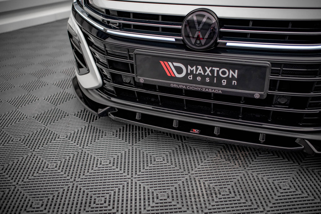Maxton Design Street+ Spoilerlippe Front Ansatz V.2 passend für VW Arteon R Limousine / Shooting Brake Mk1 Facelift schwarz Hochglanz