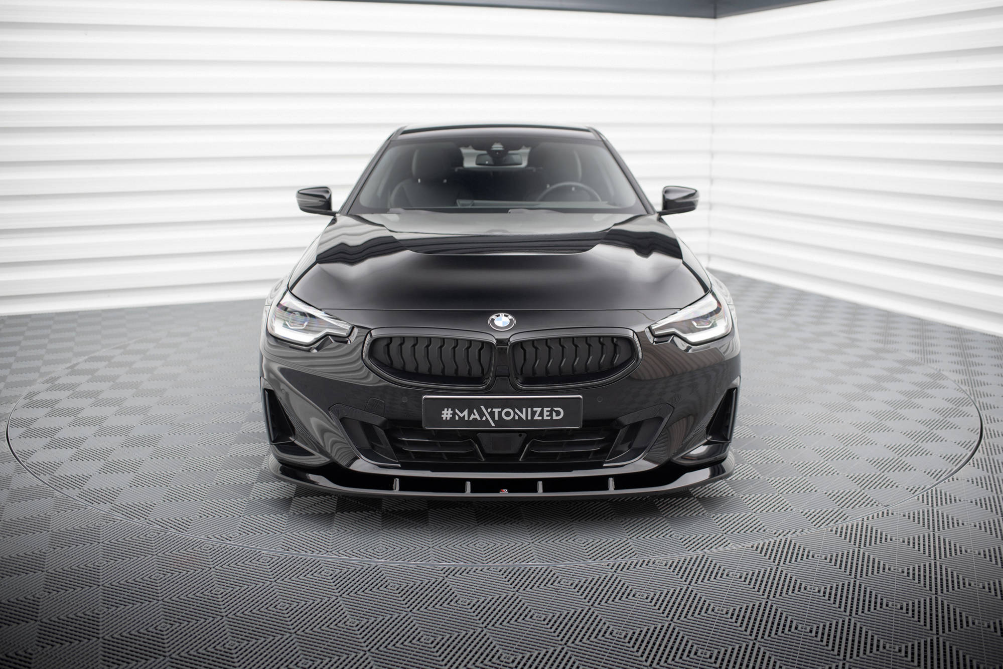 Maxton Design Street+ Spoilerlippe Front Ansatz V.1 passend für BMW 2 Coupe G42 schwarz Hochglanz