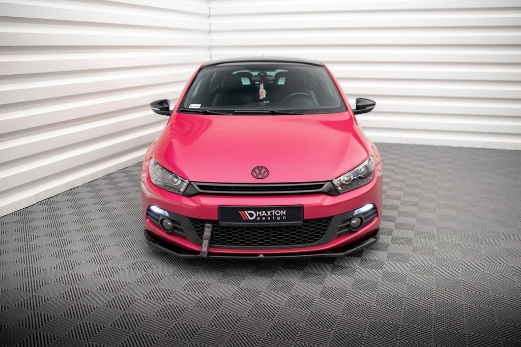 Maxton Design Street+ Spoilerlippe Front Ansatz V.2 passend für VW Scirocco Mk3 schwarz Hochglanz