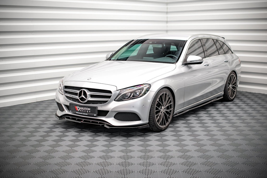 Maxton Design Street+ Spoilerlippe Front Ansatz passend für Mercedes-Benz C W205 schwarz Hochglanz