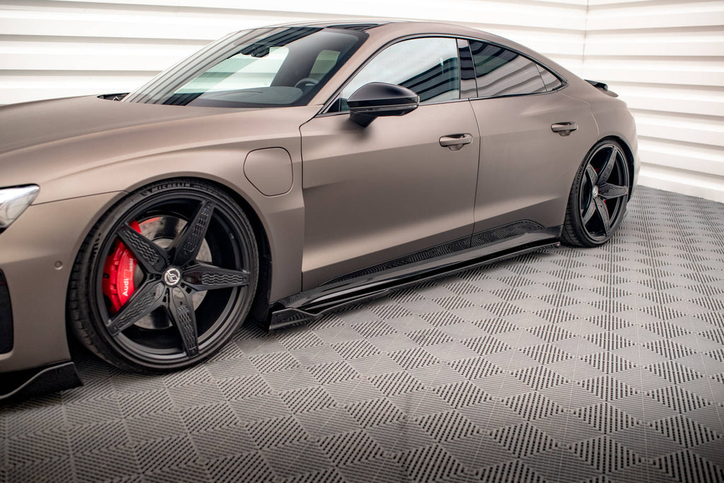 Maxton Design Street+ Seitenschweller Leisten V.2 passend für Audi e-Tron GT / RS GT Mk1 schwarz Hochglanz