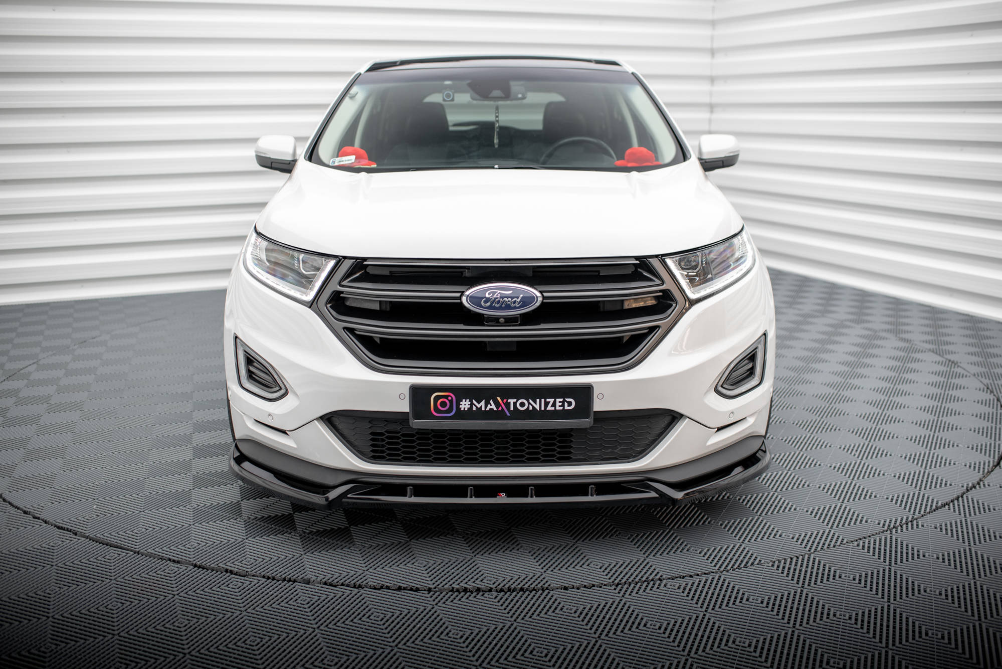 Maxton Design Street+ Spoilerlippe Front Ansatz passend für Ford Edge Sport Mk2 schwarz Hochglanz