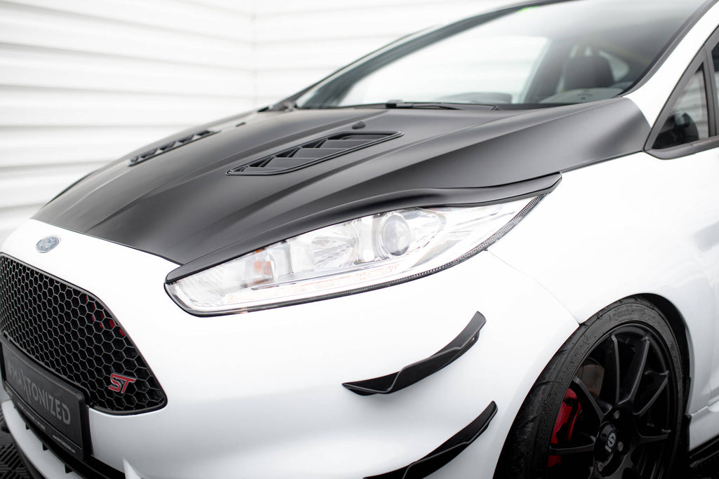 Maxton Design Scheinwerfer Blenden Böser Blick V.1 passend für Ford Fiesta ST / ST-Line / Standard Mk7 FL schwarz Hochglanz