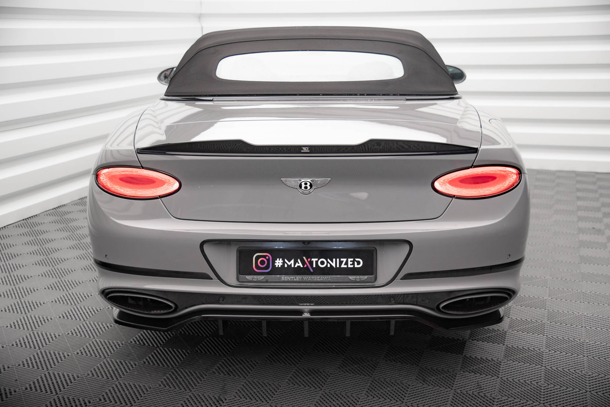 Maxton Design 3D Spoiler CAP passend für Bentley Continental Convertible GT Mk3 schwarz Hochglanz