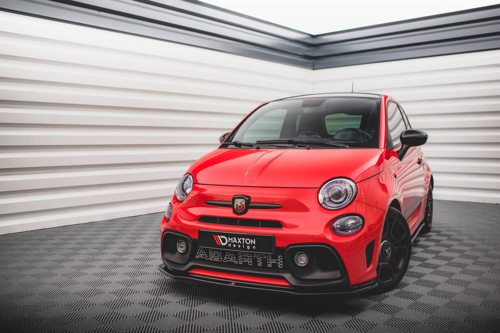 Maxton Design Street+ Spoilerlippe Front Ansatz passend für Abarth 595 Mk1 Facelift schwarz Hochglanz
