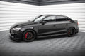 Maxton Design Seitenschweller Flaps passend für Audi RS3 Limousine 8V Facelift schwarz Hochglanz