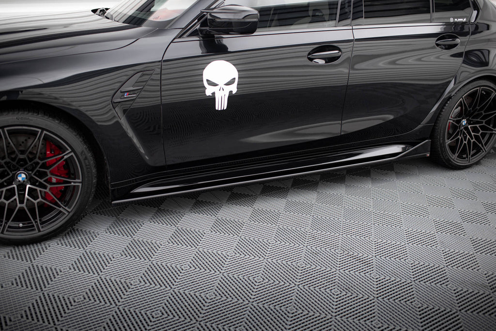 Maxton Design Street+ Seitenschweller Leisten passend für V.3 passend für BMW M3 Limousine / Touring G80 / G81 schwarz Hochglanz