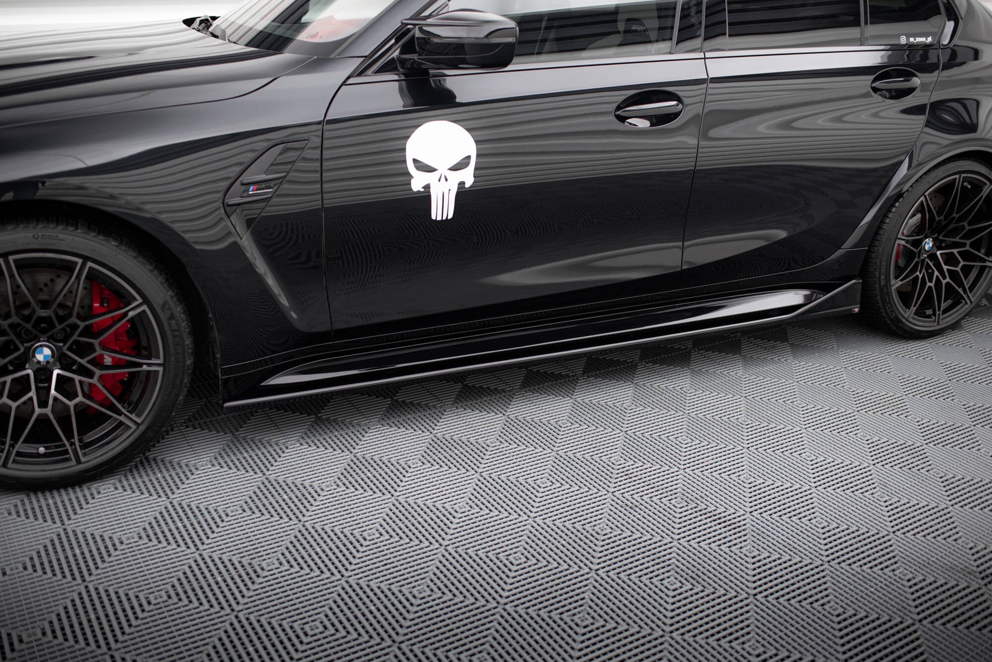 Maxton Design Street+ Seitenschweller Leisten passend für V.3 passend für BMW M3 Limousine / Touring G80 / G81 schwarz Hochglanz