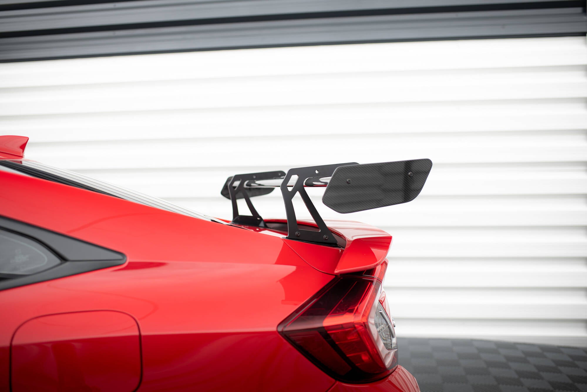 Maxton Design Carbon Spoiler With Upper Swan Mounting + LED Honda Civic SI Mk10 für Honda Civic Mk10