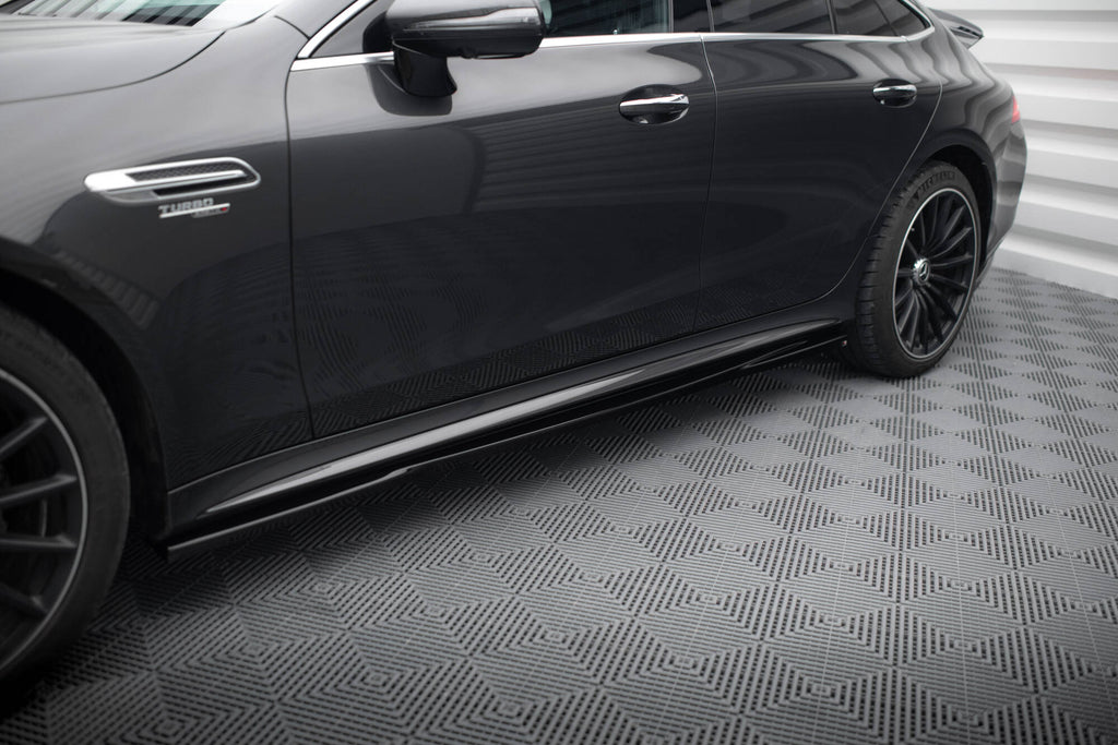 Maxton Design Street+ Seitenschweller Leisten passend für Mercedes-AMG GT 53 4-Door Coupe X290 schwarz Hochglanz