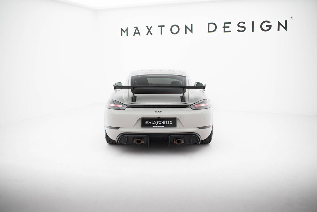 Maxton Design Carbon Spoiler With Internal Brackets Uprights V.2 Porsche 718 Cayman 982c für Porsche Cayman 982c