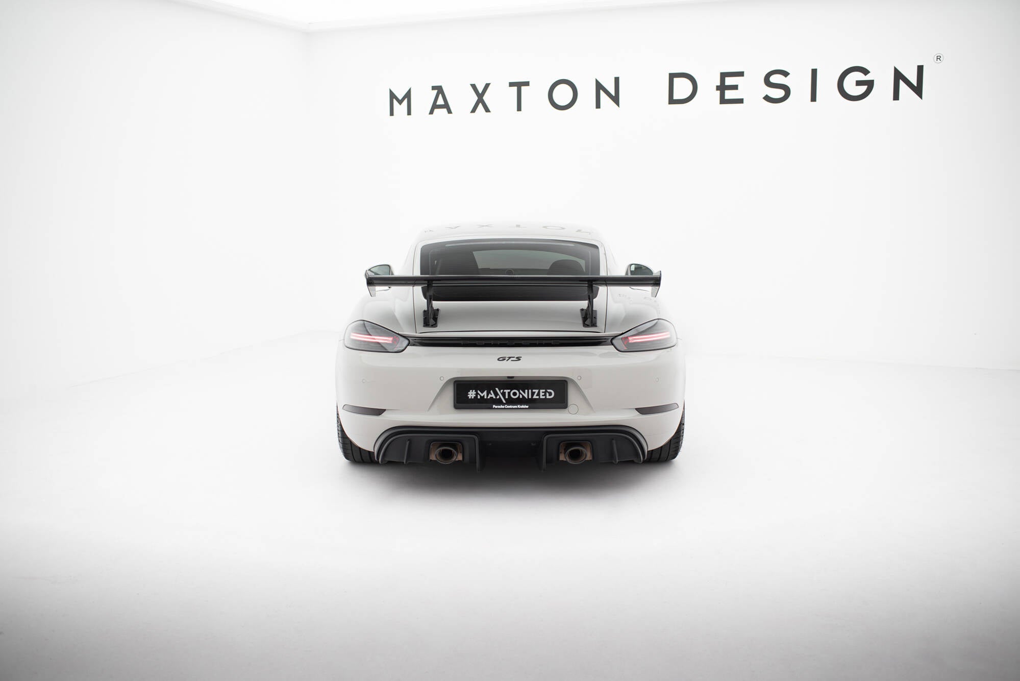 Maxton Design Carbon Spoiler With Internal Brackets Uprights V.2 Porsche 718 Cayman 982c für Porsche Cayman 982c