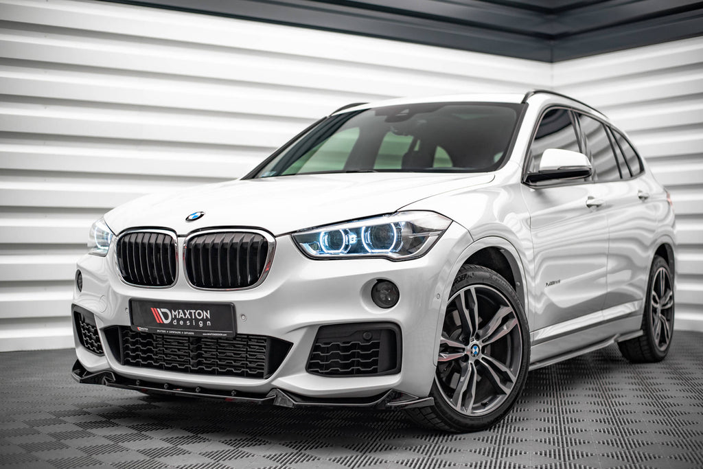 Maxton Design Street+ Spoilerlippe Front Ansatz V.2 passend für BMW X1 M-Paket F48 schwarz Hochglanz