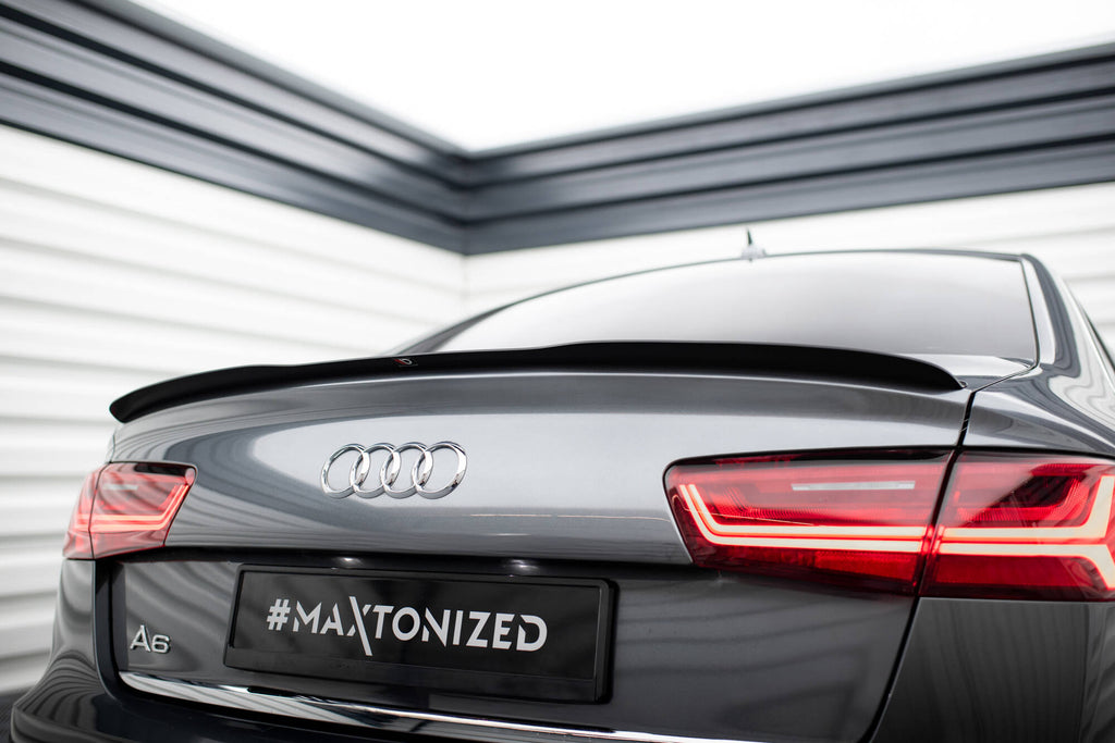 Maxton Design Spoiler CAP passend für Audi A6 / A6 S-line / S6 Limousine C7 Facelift schwarz Hochglanz