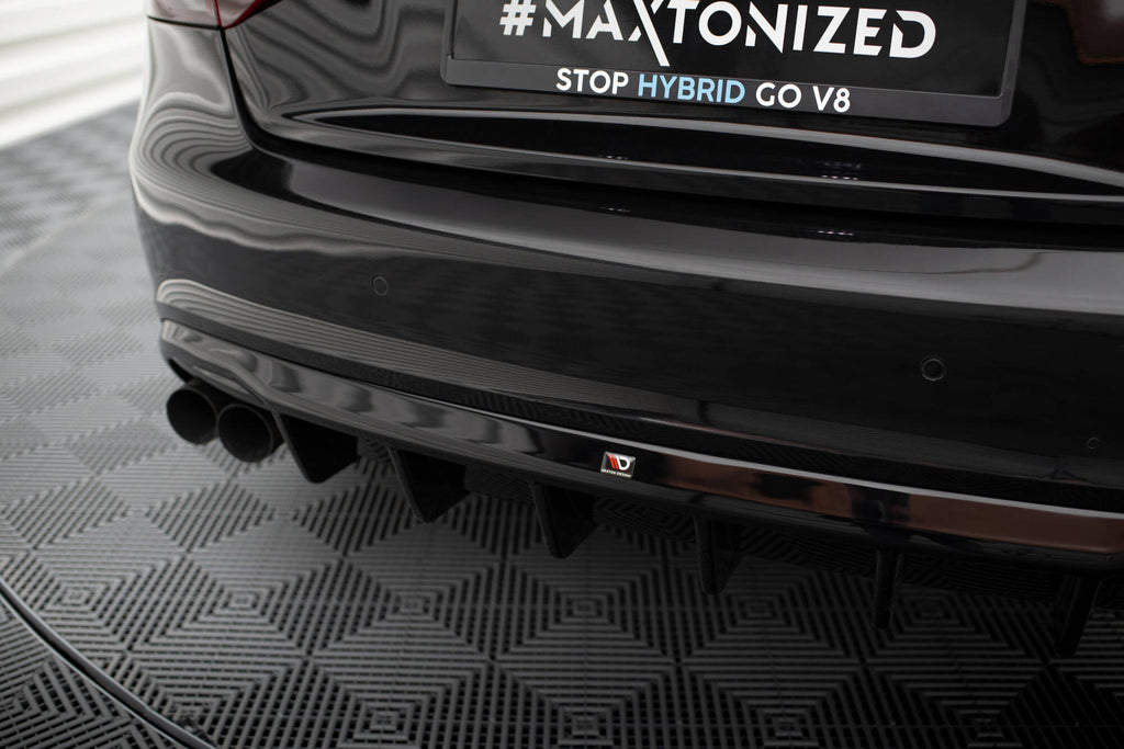 Maxton Design Diffusor Heck Ansatz passend für Audi A5 Coupe / Cabrio S-Line 8T (Doppelauspuff li.)