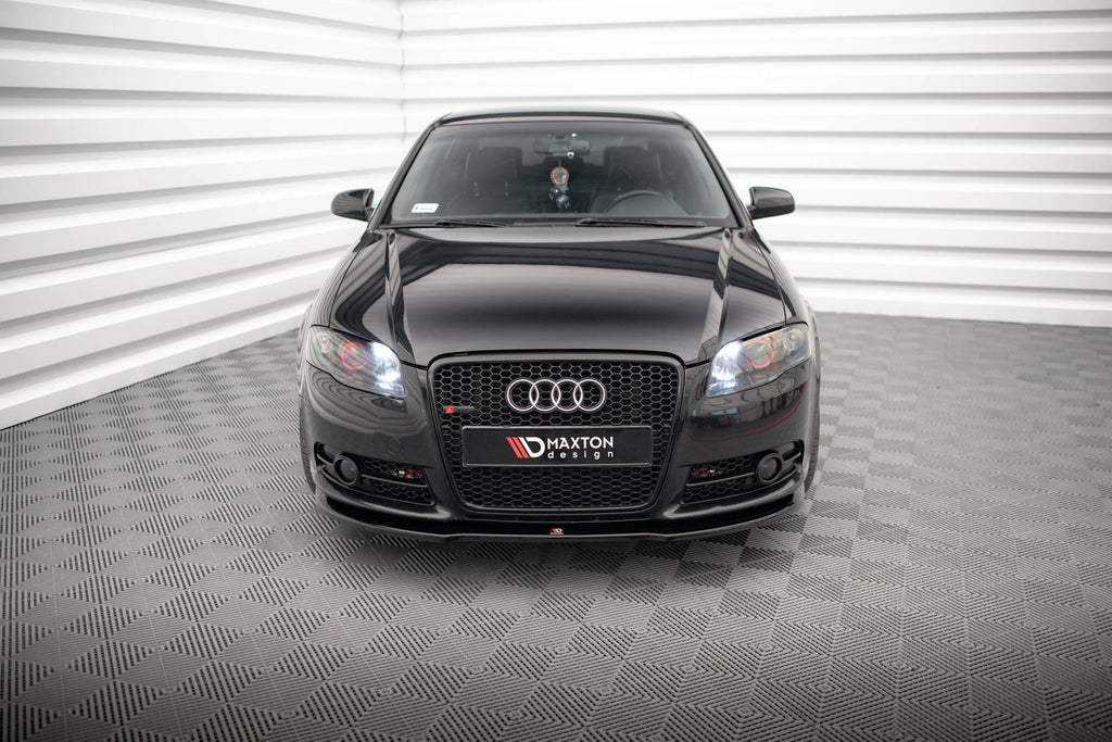 Maxton Design Street+ Spoilerlippe Front Ansatz passend für Audi A4 S-Line B7 schwarz Hochglanz