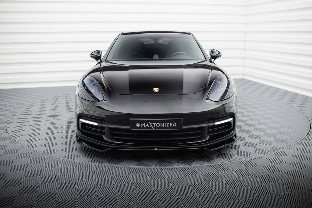 Maxton Design Street+ Spoilerlippe Front Ansatz V.2 passend für Porsche Panamera E-Hybrid / Panamera 4S 971 schwarz Hochglanz