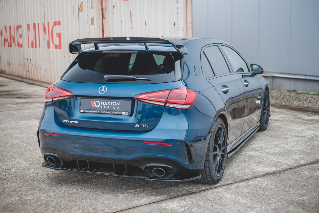Maxton Design Spoiler Seitenerweiterungen Mercedes A35 AMG Hatchback W177 schwarz Hochglanz für Mercedes-Benz A Klasse W177