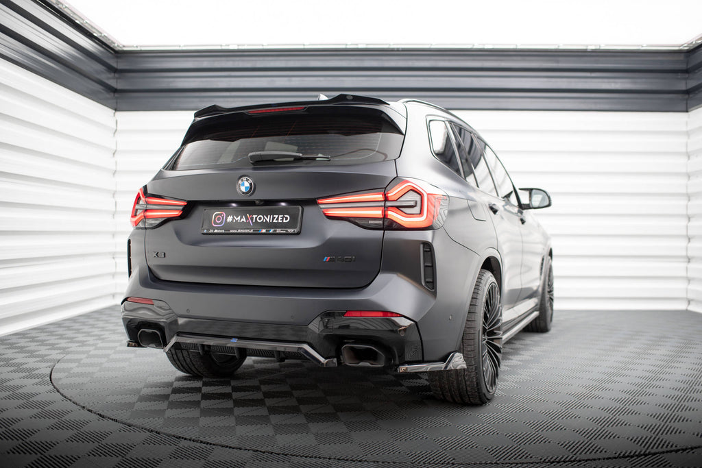 Maxton Design Street+ Mittlerer Diffusor RACE passend für BMW X3 M-Paket G01 Facelift schwarz Hochglanz