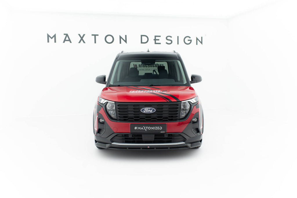 Maxton Design Street+ Spoilerlippe Front Ansatz passend für Ford Tourneo Courier Mk2 schwarz Hochglanz