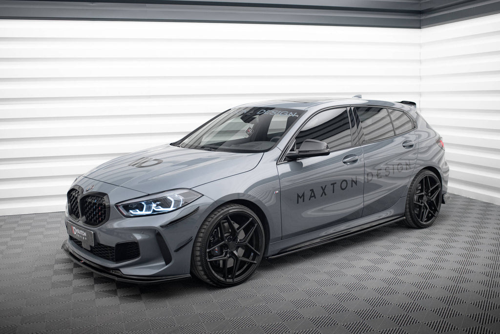 Maxton Design Street+ Seitenschweller Leisten passend für V.1 passend für BMW 1er M-Paket / M135i / 128ti schwarz Hochglanz