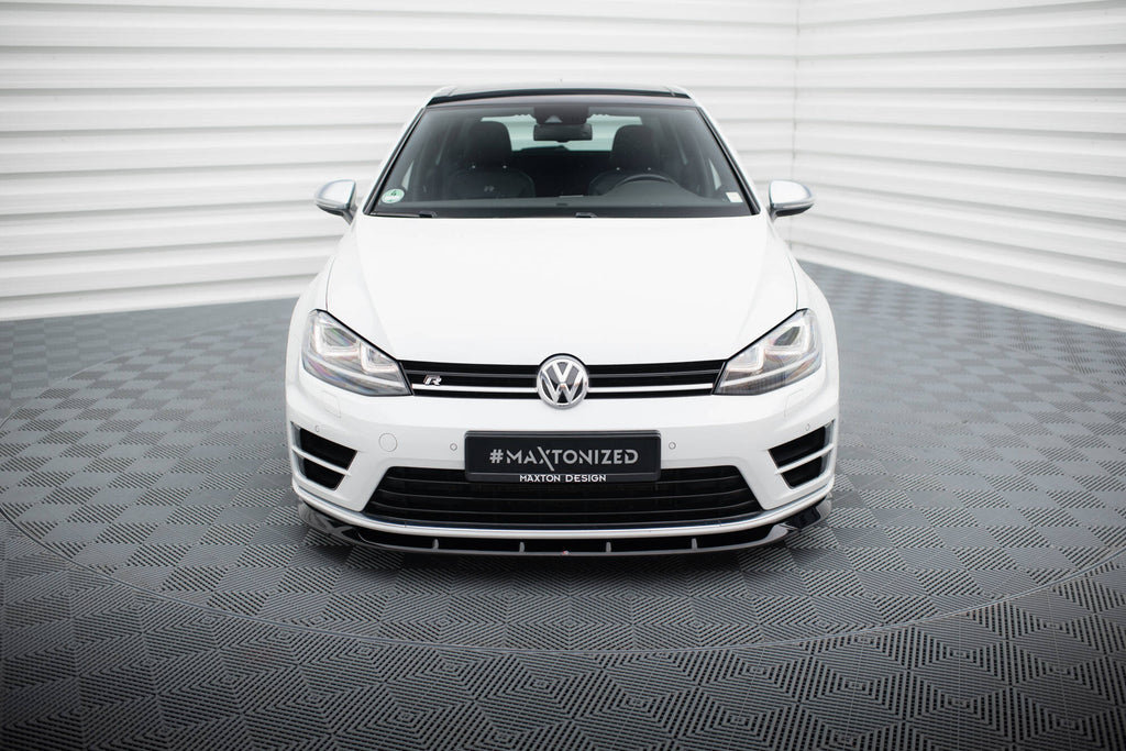 Maxton Design Street+ Spoilerlippe Front Ansatz V.6 passend für VW Golf R / R-Line Mk7 schwarz Hochglanz