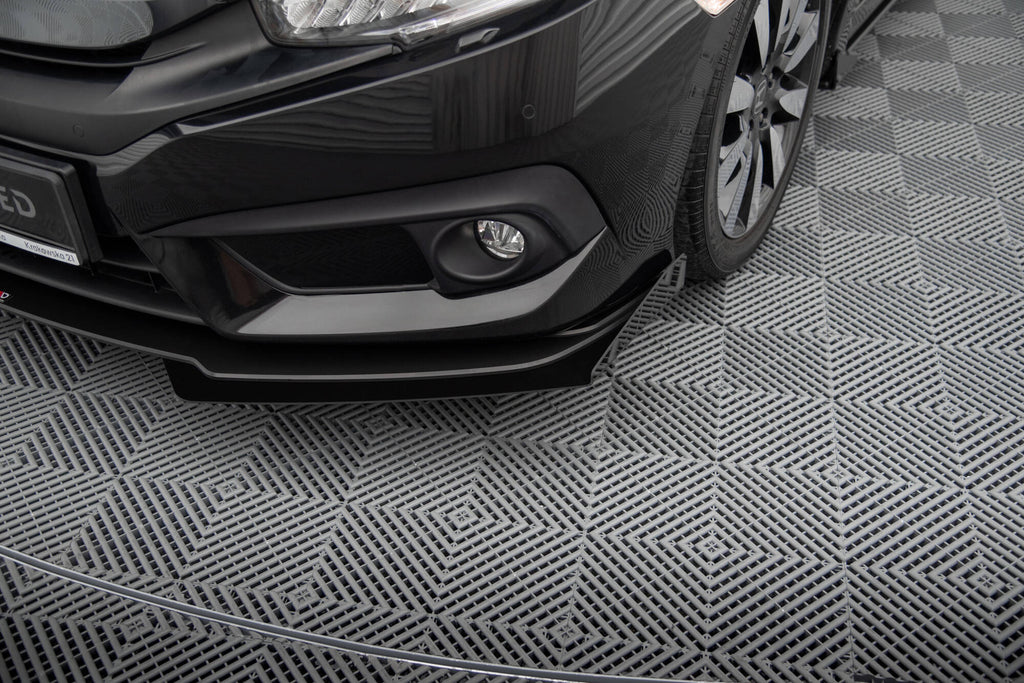 Maxton Design Front Stoßstange Flaps passend für Honda Civic Limousine Mk10 schwarz Hochglanz