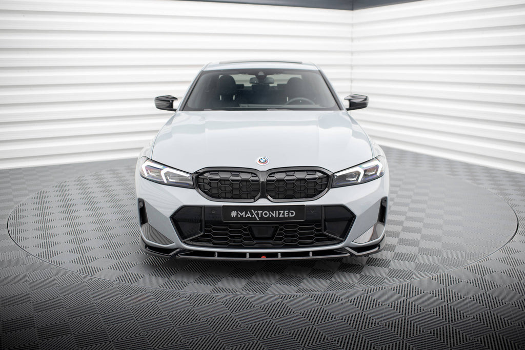 Maxton Design Street+ Spoilerlippe Front Ansatz V.1 passend für BMW 3er M340i / M-Paket G20 / G21 Facelift schwarz Hochglanz