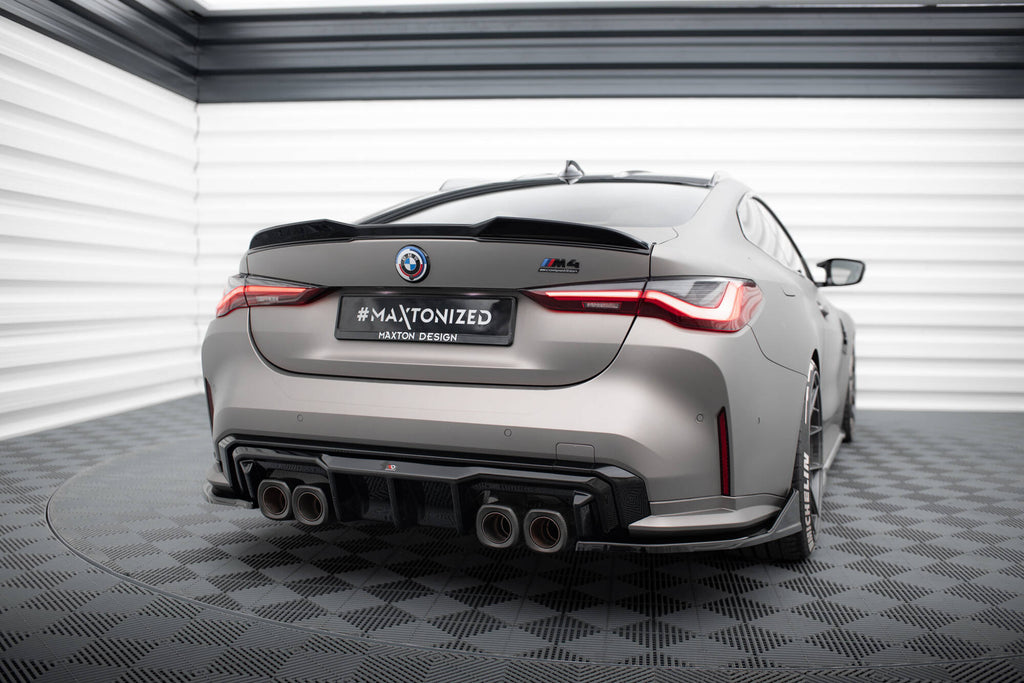 Maxton Design Heck Ansatz Flaps Diffusor V.5 passend für (Für heckansatz v.1) BMW M4 G82 / G82 Facelift schwarz Hochglanz