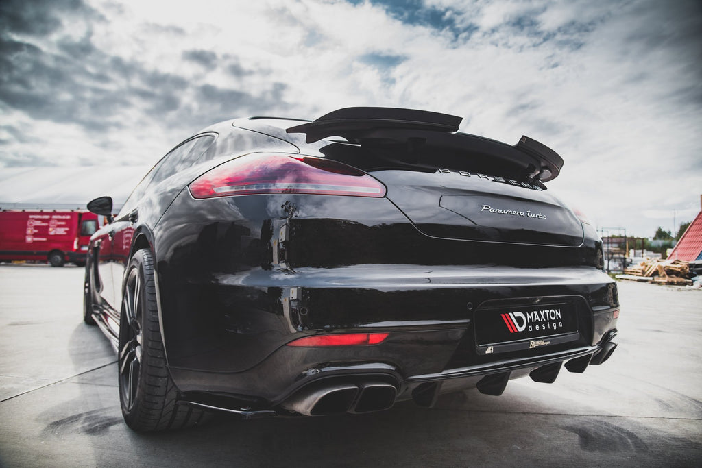 Maxton Design Spoiler CAP passend für Porsche Panamera Turbo 970 Facelift schwarz Hochglanz