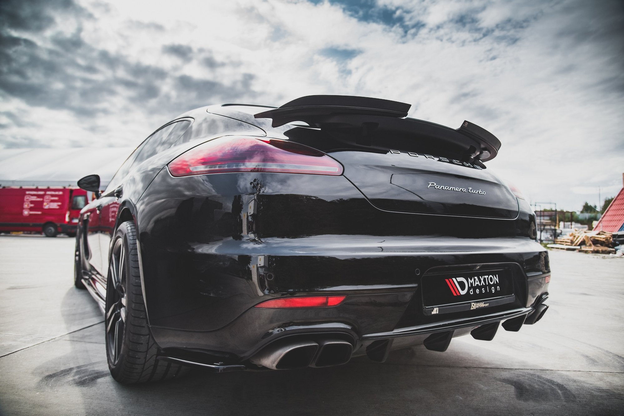 Maxton Design Spoiler CAP passend für Porsche Panamera Turbo 970 Facelift schwarz Hochglanz
