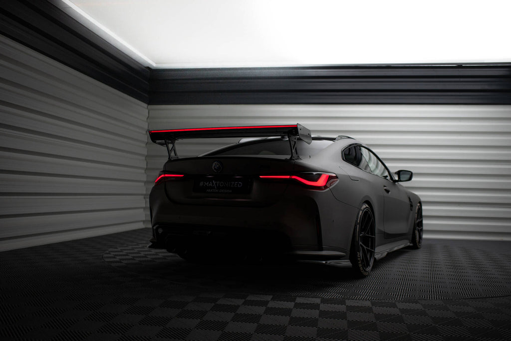 Maxton Design Carbon Spoiler With External Brackets Uprights + LED BMW M4 G82 / G82 Facelift / M440i / 4 M-Paket G22 / G22 Facelift für BMW 4er Coupe