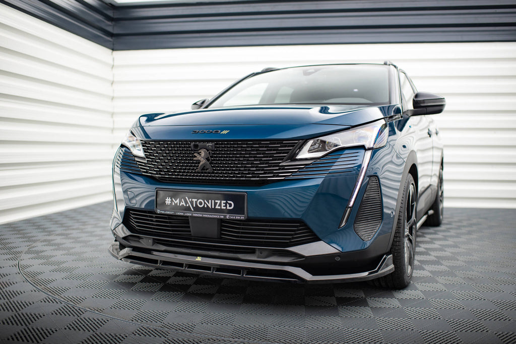 Maxton Design Street+ Spoilerlippe Front Ansatz passend für Peugeot 3008 GT-Line Mk2 Facelift schwarz Hochglanz