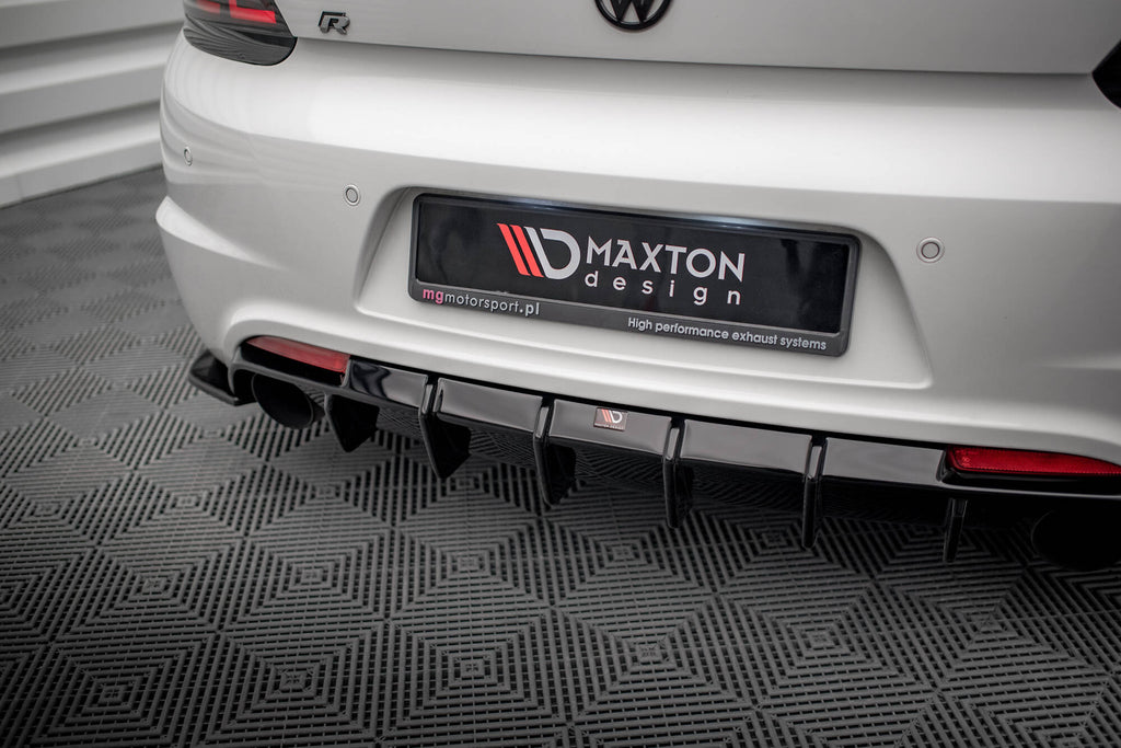 Maxton Design Diffusor Heck Ansatz V.1 passend für VW Scirocco R Mk3 schwarz Hochglanz