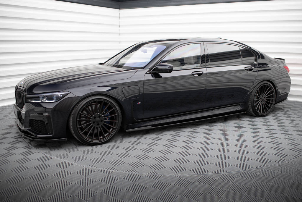 Maxton Design Street+ Seitenschweller Leisten V.2 passend für BMW 7 Lang M-Paket G12 schwarz Hochglanz