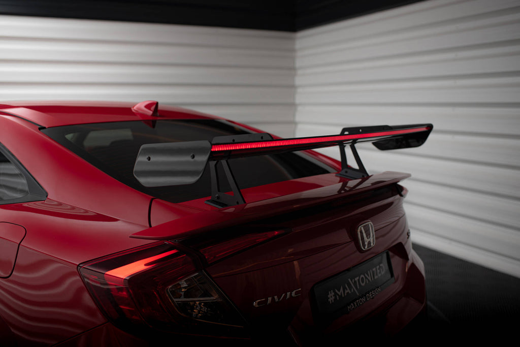 Maxton Design Carbon Spoiler With Upper Swan Mounting + LED Honda Civic SI Mk10 für Honda Civic Mk10