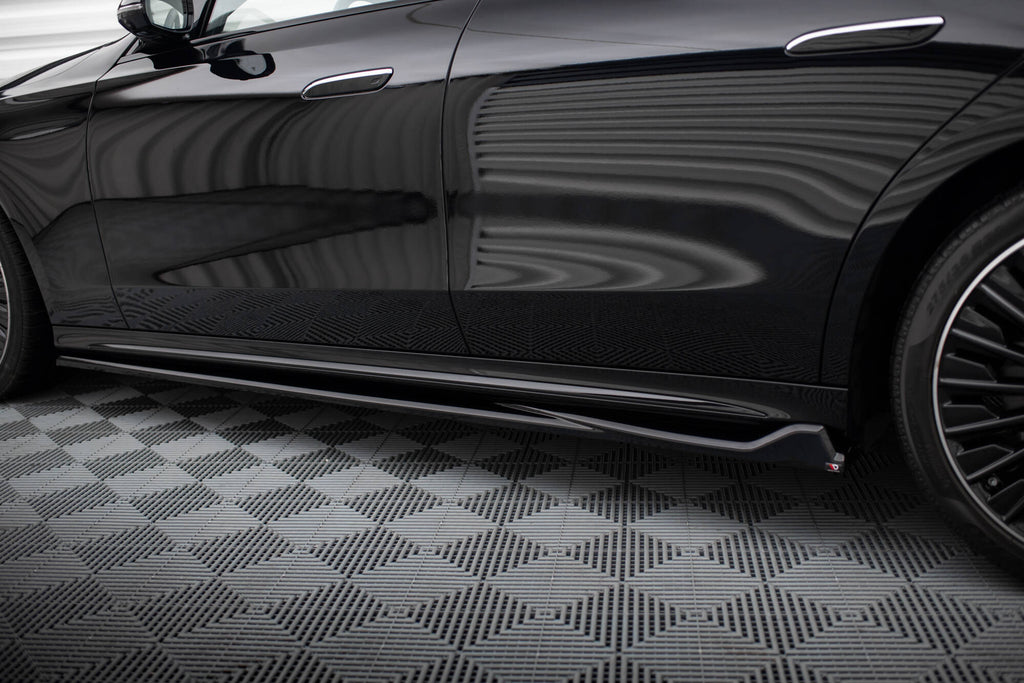 Maxton Design Street+ Seitenschweller Leisten passend für Mercedes-Benz E AMG-Line Limousine / Kombi W214 schwarz Hochglanz